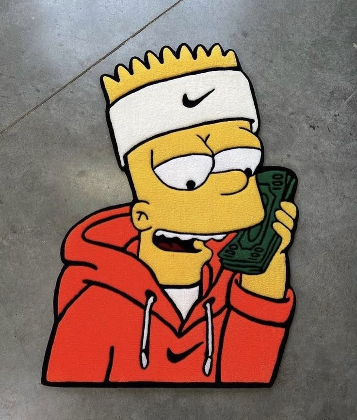Bart Simpson Hand Tufted Rug