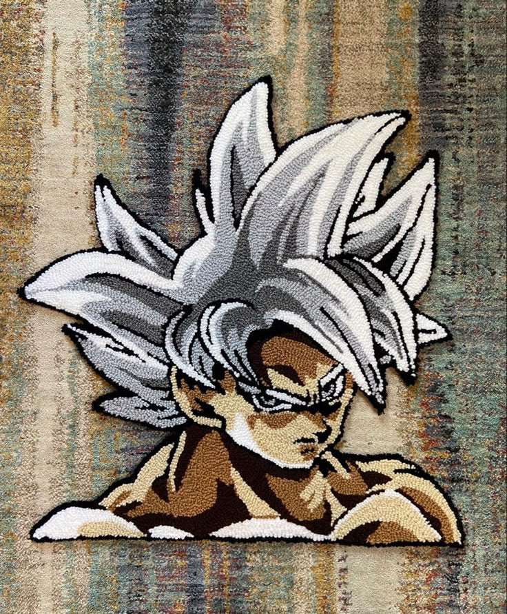 Goku Ultra Instinct Hand Tufted Rug